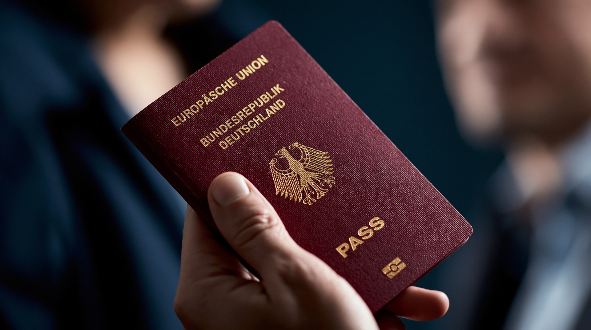 Deutscher Reisepass als Symbol für Visum und Dokumente